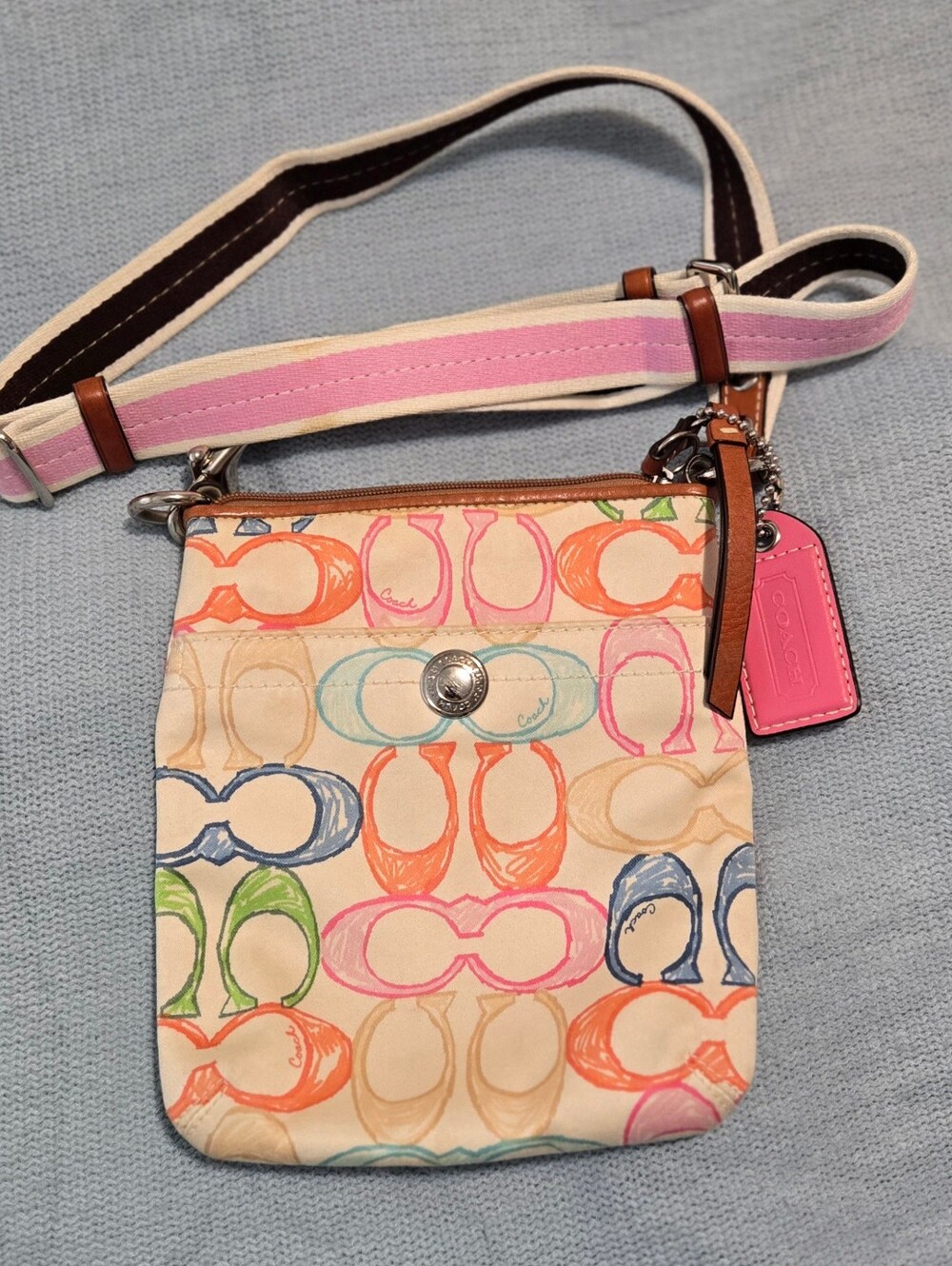Coach Multicolor Scribble Signature Shoulder Bag